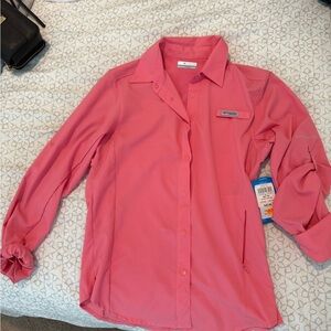 Columbia Pink Omni-Shade Shirt XS